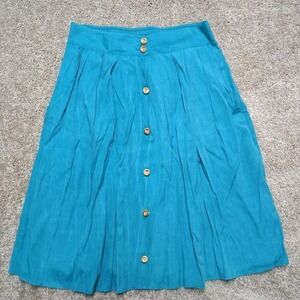 Vintage Fritzi California Teal Button Skirt Size Large